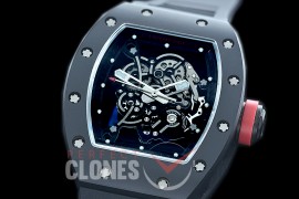 0 0 0 0 RM055-01-133 KVF RM055 Bubba Watson Black Ceramic Limited Edition CER/RU Skeleton M8215 Mod