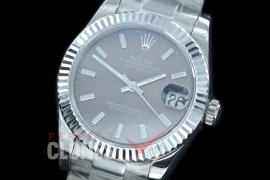 R31DJS-403 Datejust Midsize 278284 SS/SS Fluted/Oyster Dark Rhodium Grey Sticks Asian Clone 2824