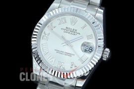 R31DJS-420 Datejust Midsize 278284 SS/SS Fluted/Oyster Silver Roman Asian Clone 2824