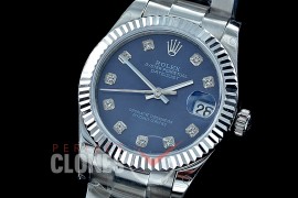 R31DJS-414 Datejust Midsize 278284 SS/SS Fluted/Oyster Blue Diam Asian Clone 2824