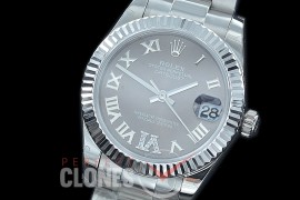 R31DJS-427 Datejust Midsize 278284 SS/SS Fluted/Oyster Dark Rhodium Grey Roman/Diam Asian Clone 2824