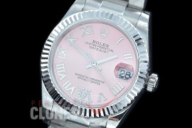 R31DJS-428 Datejust Midsize 278284 SS/SS Fluted/Oyster Pink Roman/Diam Asian Clone 2824