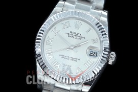R31DJS-426 Datejust Midsize 278284 SS/SS Fluted/Oyster Silver Roman/Diam Asian Clone 2824