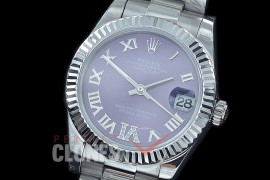 R31DJS-429 Datejust Midsize 278284 SS/SS Fluted/Oyster Violet Roman/Diam Asian Clone 2824