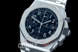 AP26470-502S BBVF Royal Oak Offshore SS/SS Black A-7750 Mod to Calibre 3126/Secs@12.00