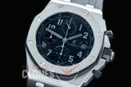 AP26470-502 BBVF Royal Oak Offshore SS/RU Black A-7750 Mod to Calibre 3126/Secs@12