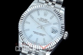 R31DJS-401J Datejust Midsize 278284 SS/SS Fluted/Jubilee White Sticks Asian Clone 2824