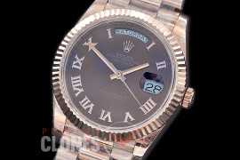 R40DDR00230 GMF Daydate 40mm 228235 904 Steel RG/RG Fluted Bez Brown Classic Roman A-2836