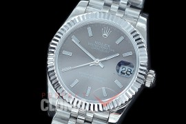 R31DJS-403J Datejust Midsize 278284 SS/SS Fluted/Jubilee Dark Rhodium Grey Sticks Asian Clone 2824