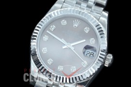 R31DJS-413J Datejust Midsize 278284 SS/SS Fluted/Jubilee Dark Rhodium Grey Diamond Asian Clone 2824