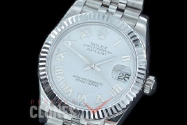 R31DJS-421J Datejust Midsize 278284 SS/SS Fluted/Jubilee White Roman Asian Clone 2824