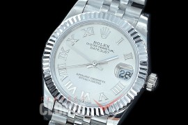 R31DJS-420J Datejust Midsize 278284 SS/SS Fluted/Jubilee Silver Roman Asian Clone 2824