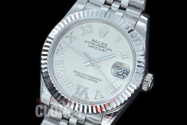 R31DJS-426J Datejust Midsize 278284 SS/SS Fluted/Jubilee Silver Roman/Diam Asian Clone 2824