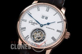 0 GL-SEN-106 Senator Big Date Tourbillon RG/LE White Asian Flyman Tourbillon 