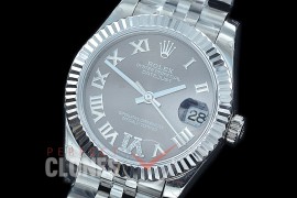 R31DJS-427J Datejust Midsize 278284 SS/SS Fluted/Jubilee Dark Rhodium Grey Roman/Diam Asian Clone 2824