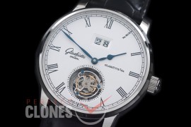 0 GL-SEN-101 Senator Big Date Tourbillon SS/LE White Asian Flyman Tourbillon 