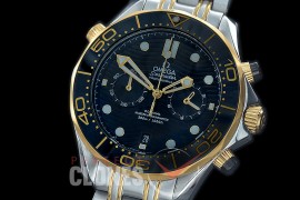 OMSEC-1016 Seamaster 300m Professional Chronograph SS/YG/SS Black OS20 Quartz