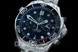 OMSEC-1011 Seamaster 300m Professional Chronograph SS/SS Black OS20 Quartz