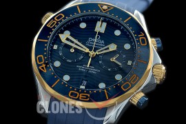 OMSEC-1017R Seamaster 300m Professional Chronograph SS/YG/RU Blue OS20 Quartz 