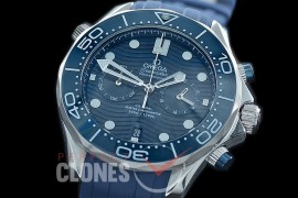 OMSEC-1012R Seamaster 300m Professional Chronograph SS/RU Blue OS20 Quartz