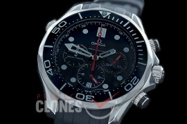 OMSEC-1001R Seamaster 300m Professional Chronograph SS/RU Black OS20 Quartz