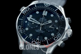 OMSEC-1011R Seamaster 300m Professional Chronograph SS/RU Black OS20 Quartz