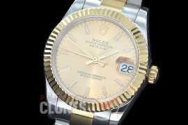 R31DJT-405 BP Datejust Midsize 278283 SS/YG Fluted/Oyster Gold Sticks Asian Clone 2824