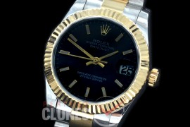 R31DJT-402 BP Datejust Midsize 278283 SS/YG Fluted/Oyster Black Sticks Asian Clone 2824