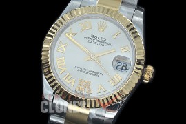 R31DJT-426 BP Datejust Midsize 278283 SS/YG Fluted/Oyster Silver Roman/Diam Asian Clone 2824