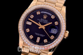 R36DDF-112D2 BP 128348RBR 2019 DayDate YG/YG Fluted/President Black Diamonds A-2836