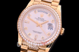 R36DDF-110D2 BP 128348RBR 2019 DayDate YG/YG Fluted/President Silver Diamonds A-2836