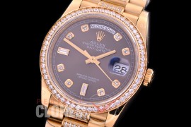 R36DDF-116D2 BP 128348RBR 2019 DayDate YG/YG Fluted/President Brown Diamonds A-2836