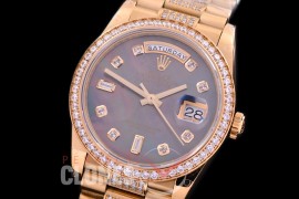 R36DDF-118D2 BP 128348RBR 2019 DayDate YG/YG Fluted/President MOP Black Diamonds A-2836