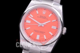 RLOY-36-105 BP Osyter Perpetual 36mm 126000 SS/SS Coral Red Sticks A-2836