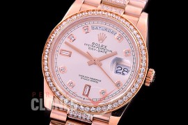 R36DDR-110D2 BP 128345RBR 2019 DayDate RG/RG Fluted/President Silver Diamonds A-2836