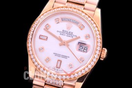 R36DDR-117D2 BP 128345RBR 2019 DayDate RG/RG Fluted/President MOP White Diamonds A-2836