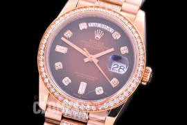 R36DDR-116D2 BP 128345RBR 2019 DayDate RG/RG Fluted/President Brown Diamonds A-2836