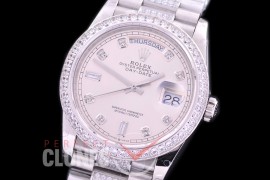 R36DDS-110D2 BP 128349RBR 2019 DayDate SS/SS Fluted/President Silver Diamonds A-2836