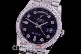R36DDS-112D2 BP 128349RBR 2019 DayDate SS/SS Fluted/President Black Diamonds A-2836