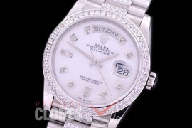 R36DDS-117D2 BP 128349RBR 2019 DayDate SS/SS Fluted/President MOP White Diamonds A-2836