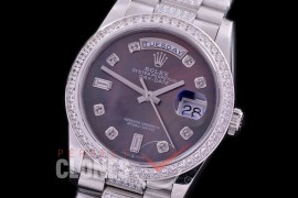 R36DDS-118D2 BP 128349RBR 2019 DayDate SS/SS Fluted/President MOP Black Diamonds A-2836