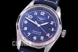 0 0 0 LG-SPW-103L CF Spirit Pilot's Watch Automatic SS/LE Blue Numerals Asian Clone 2892