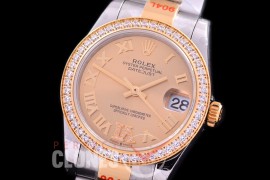 R31DJT-178D GMF 904 Steel Datejust Midsize 278383 SS/YG Fluted/Oyster Gold Roman-Diamonds Asian Clone 2824