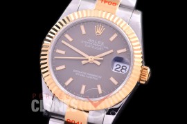 R31DJT-153 GMF 904 Steel Datejust Midsize 278383 SS/YG Fluted/Oyster Dark Rhodium Grey Sticks Asian Clone 2824