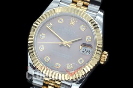 R31DJT-419J BP Datejust Midsize 278283 SS/YG Fluted/Jubilee MOP Brown Diamonds Asian Clone 2824
