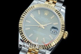 R31DJT-406J BP Datejust Midsize 278283 SS/YG Fluted/Jubilee Green Sticks Asian Clone 2824