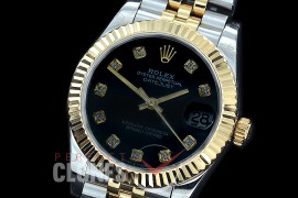 R31DJT-412J BP Datejust Midsize 278283 SS/YG Fluted/Jubilee Silver Diamonds Asian Clone 2824