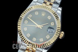 R31DJT-416J BP Datejust Midsize 278283 SS/YG Fluted/Jubilee Green Diamonds Asian Clone 2824