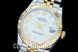R31DJT-421J BP Datejust Midsize 278283 SS/YG Fluted/Jubilee White Roman Asian Clone 2824