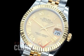 R31DJT-428J BP Datejust Midsize 278283 SS/YG Fluted/Jubilee Gold Roman-Diamonds Asian Clone 2824